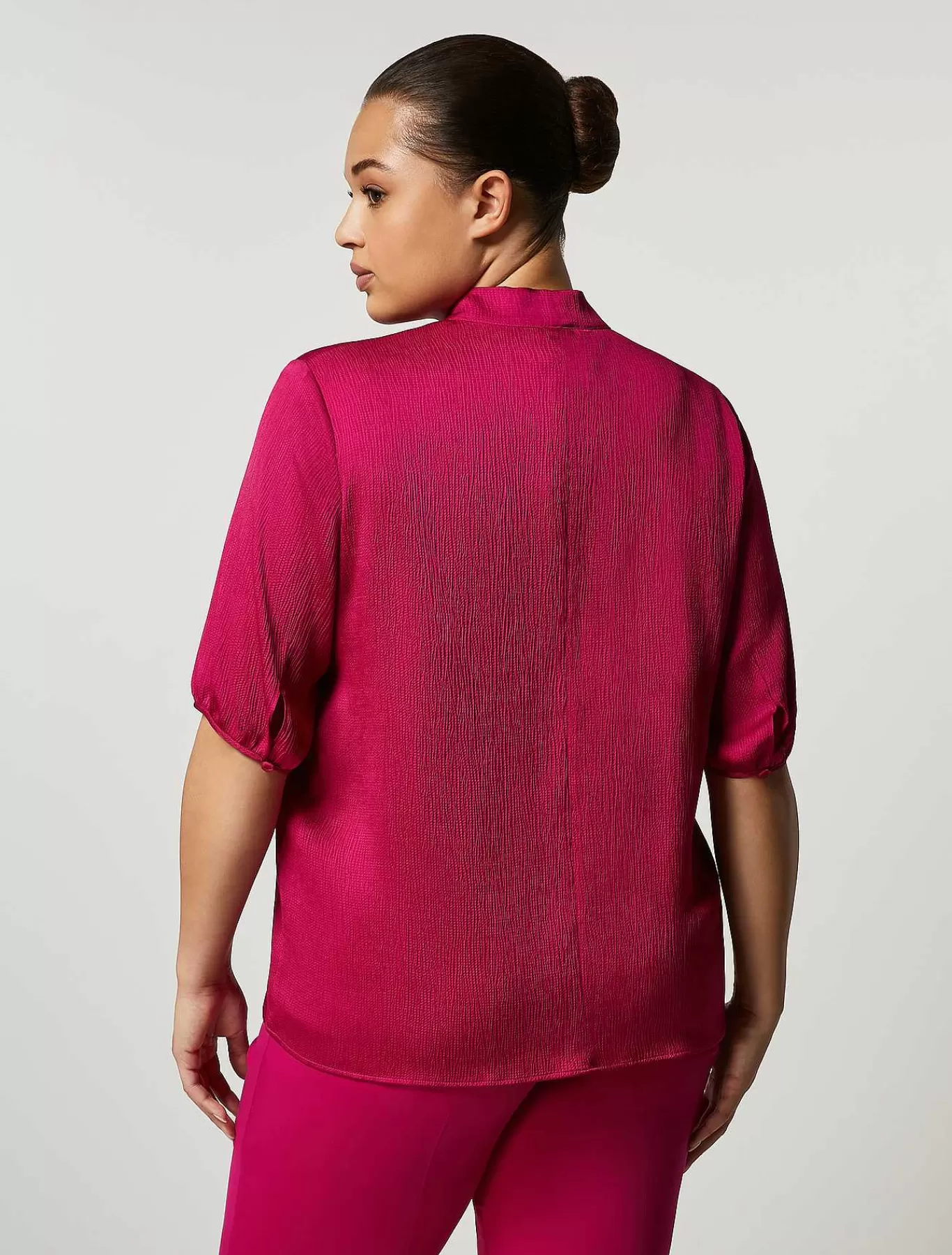 Store Chemisier En Satin Martele Femmes Blouses Et Chemises