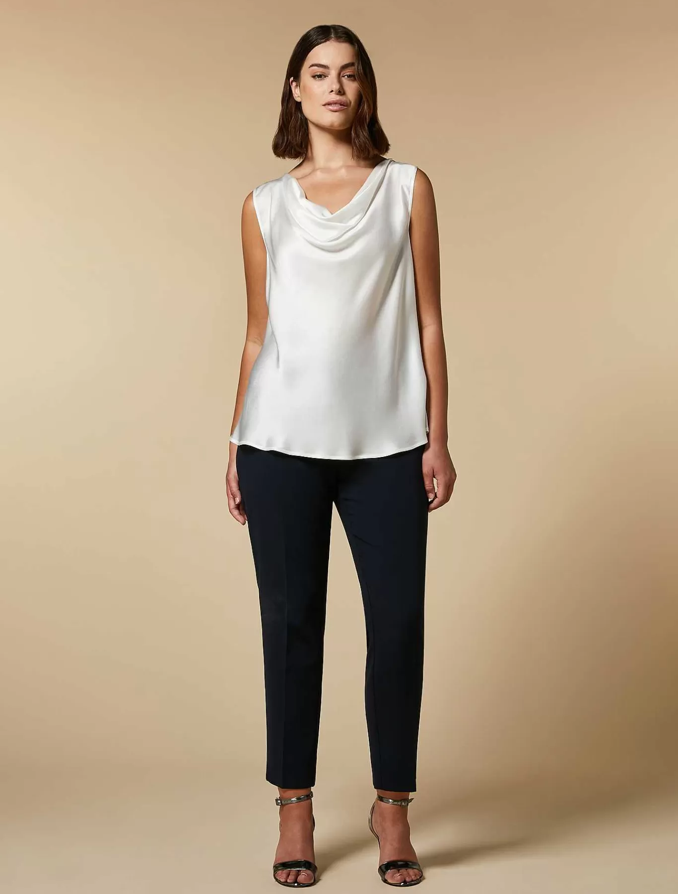 Fashion Haut Drape En Satin Femmes Blouses Et Chemises