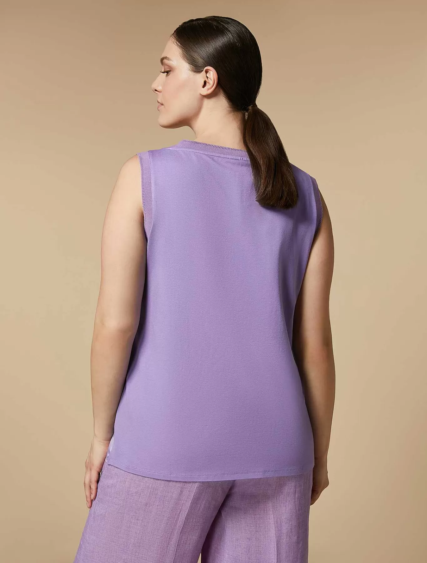 Discount Haut En Jersey Stretch Et Satin Femmes Hauts Et T-Shirts