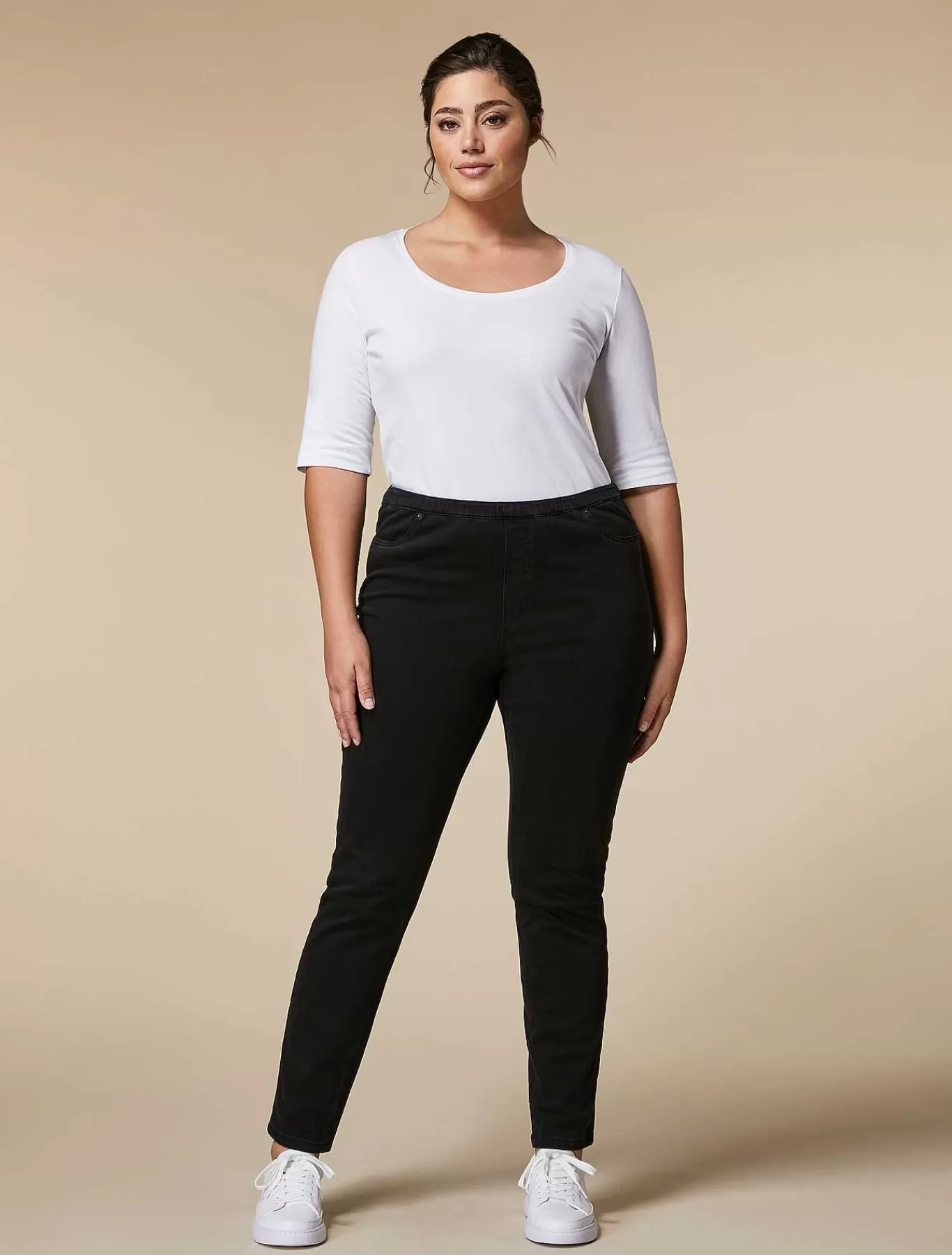 Outlet Jean En Denim Jersey Coupe Legging Femmes Essentiel