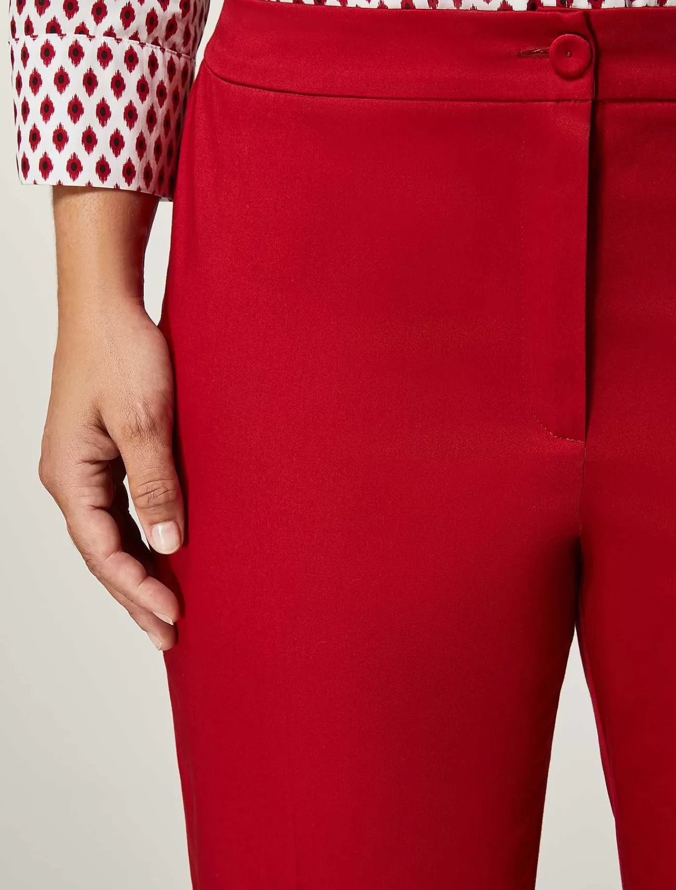 New Pantalon En Satin De Coton Femmes Pantalon