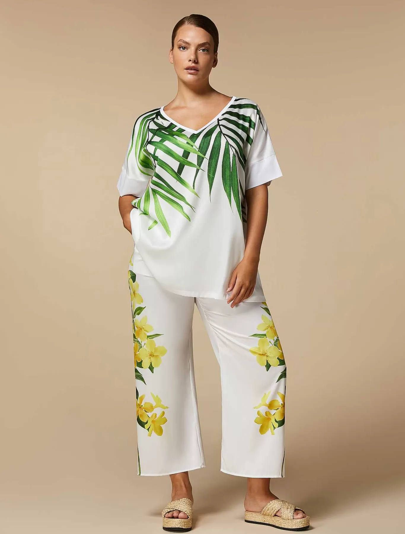 New Pantalon Imprime A Jambe Large Femmes Pantalon