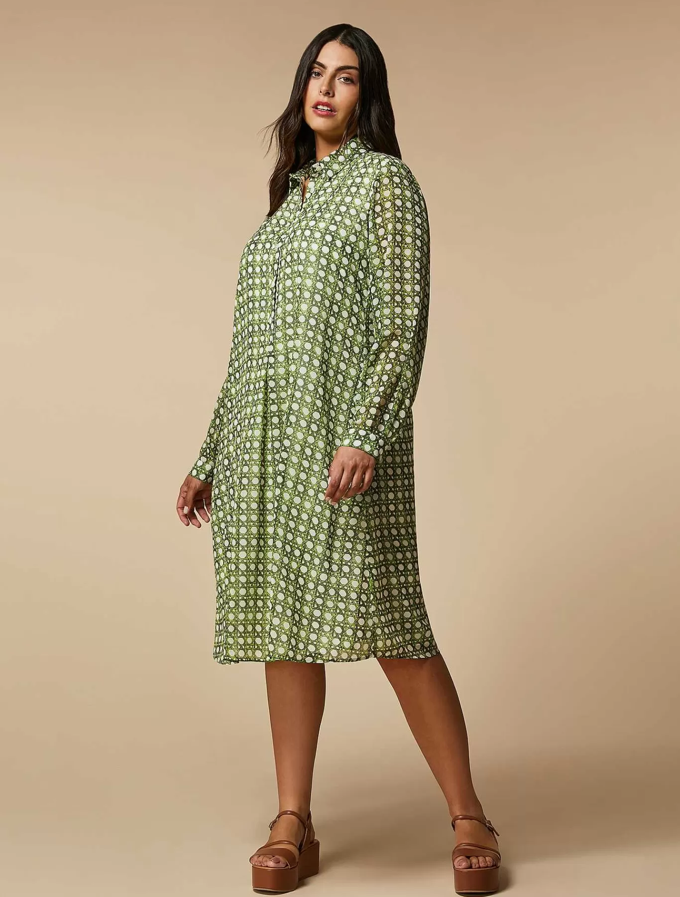 Outlet Robe Chemise En Georgette Imprimee Femmes Robes