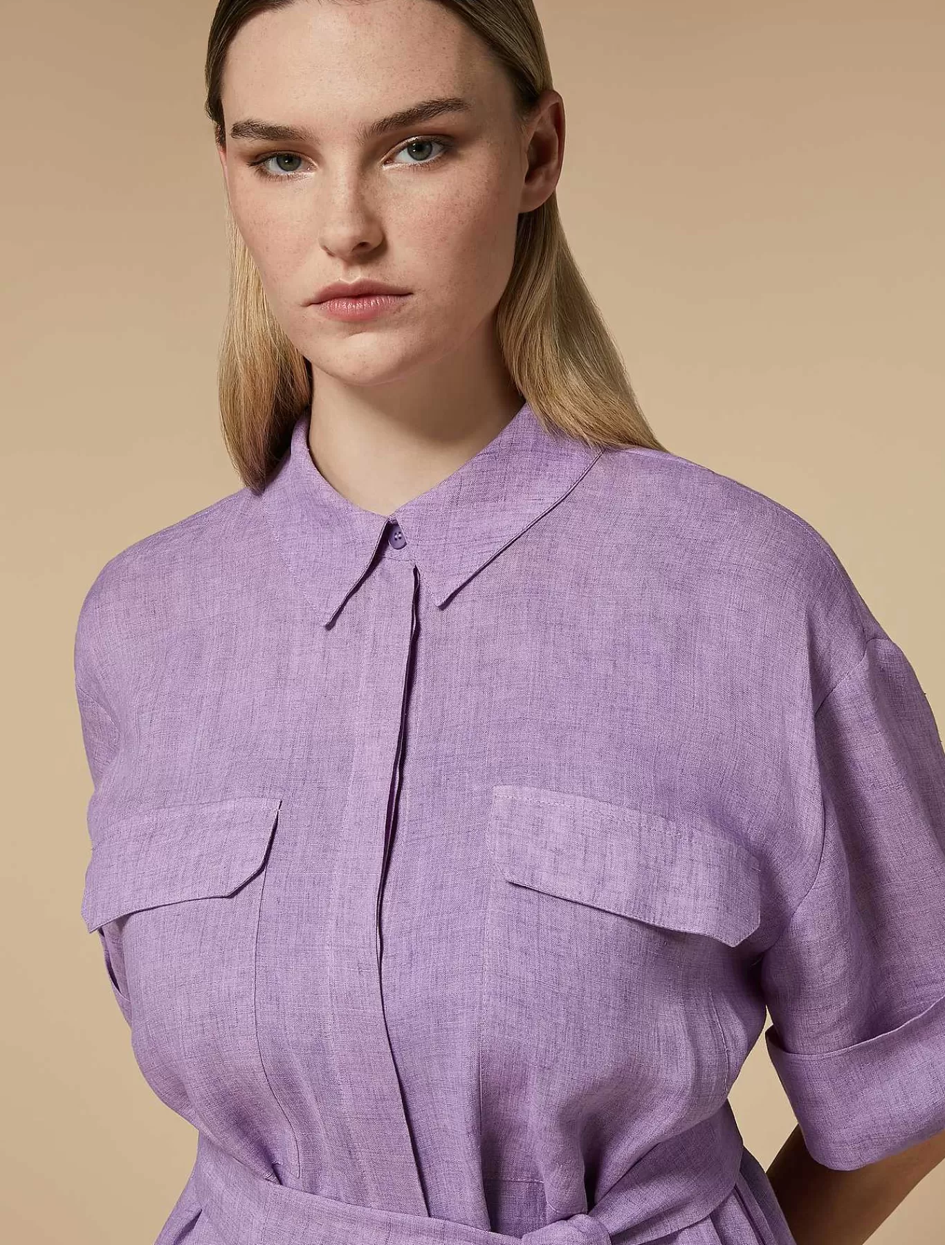 Online Robe Chemise En Lin Femmes Robes