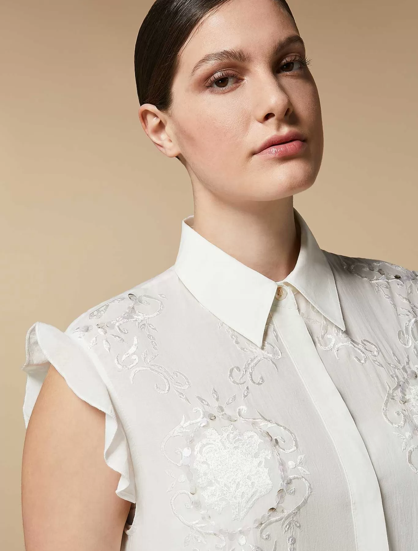 Outlet Robe En Voile Ornee De Broderies Et De Sequins Femmes Robes