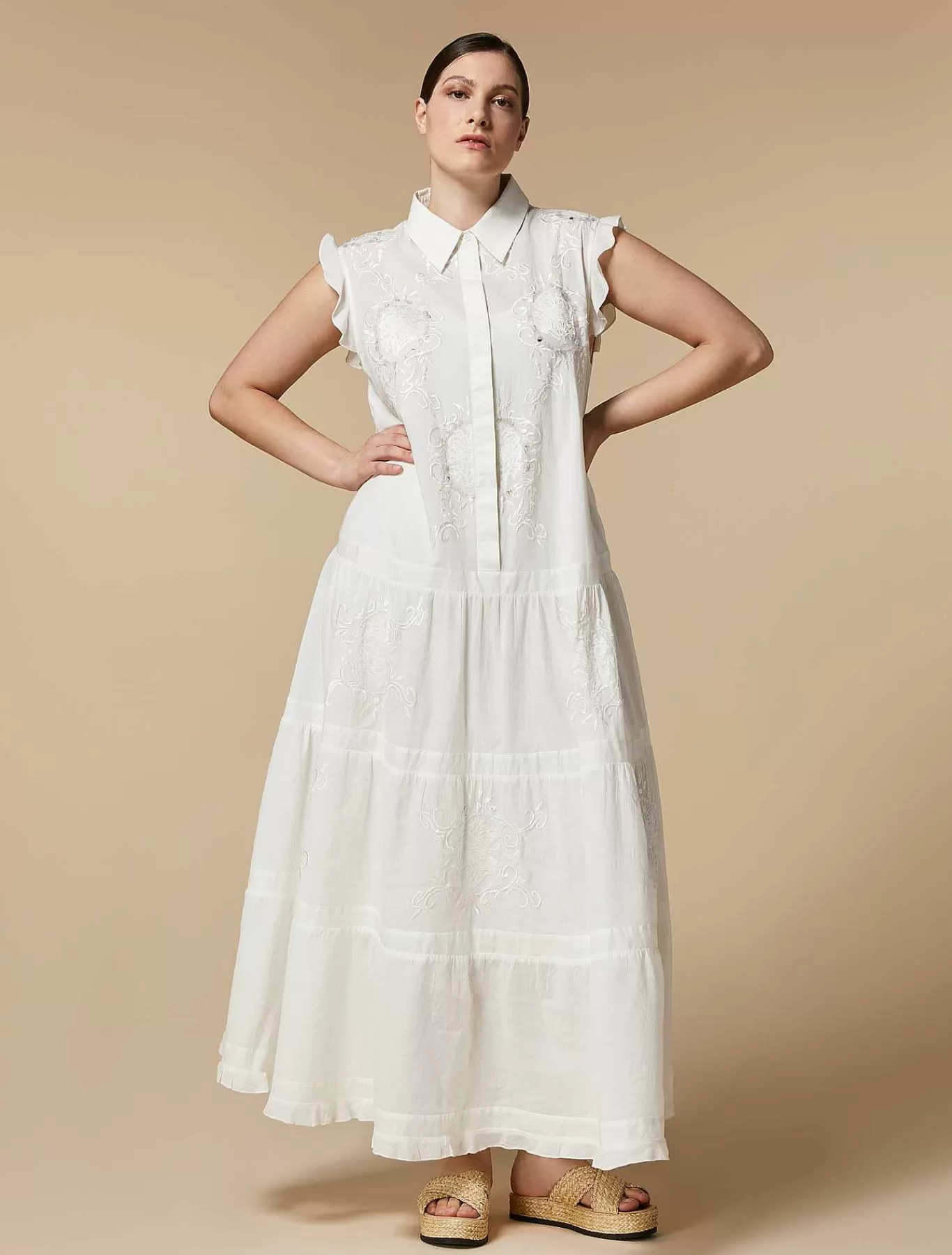 Outlet Robe En Voile Ornee De Broderies Et De Sequins Femmes Robes
