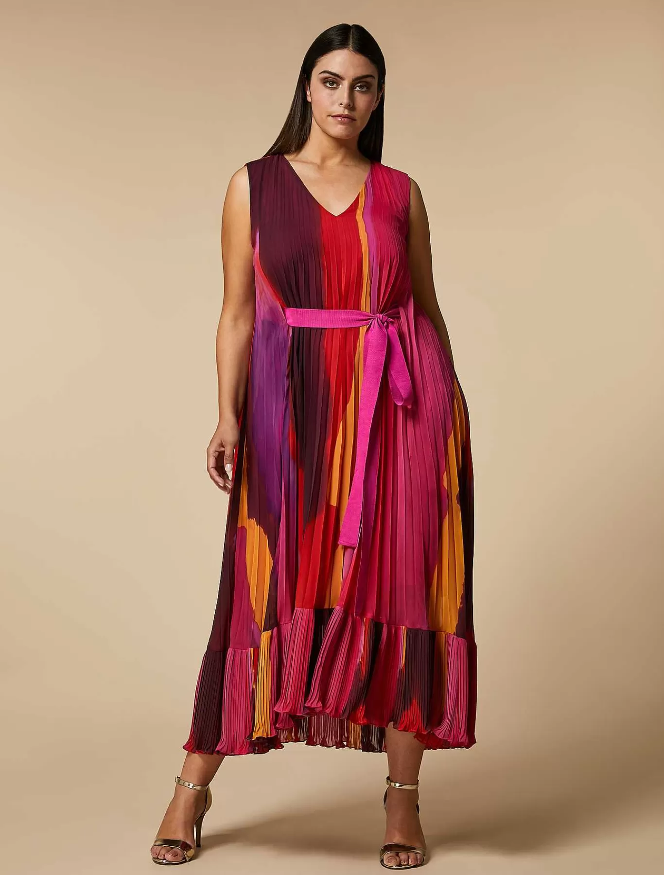 Cheap Robe Longue Plissee En Georgette Femmes Robes