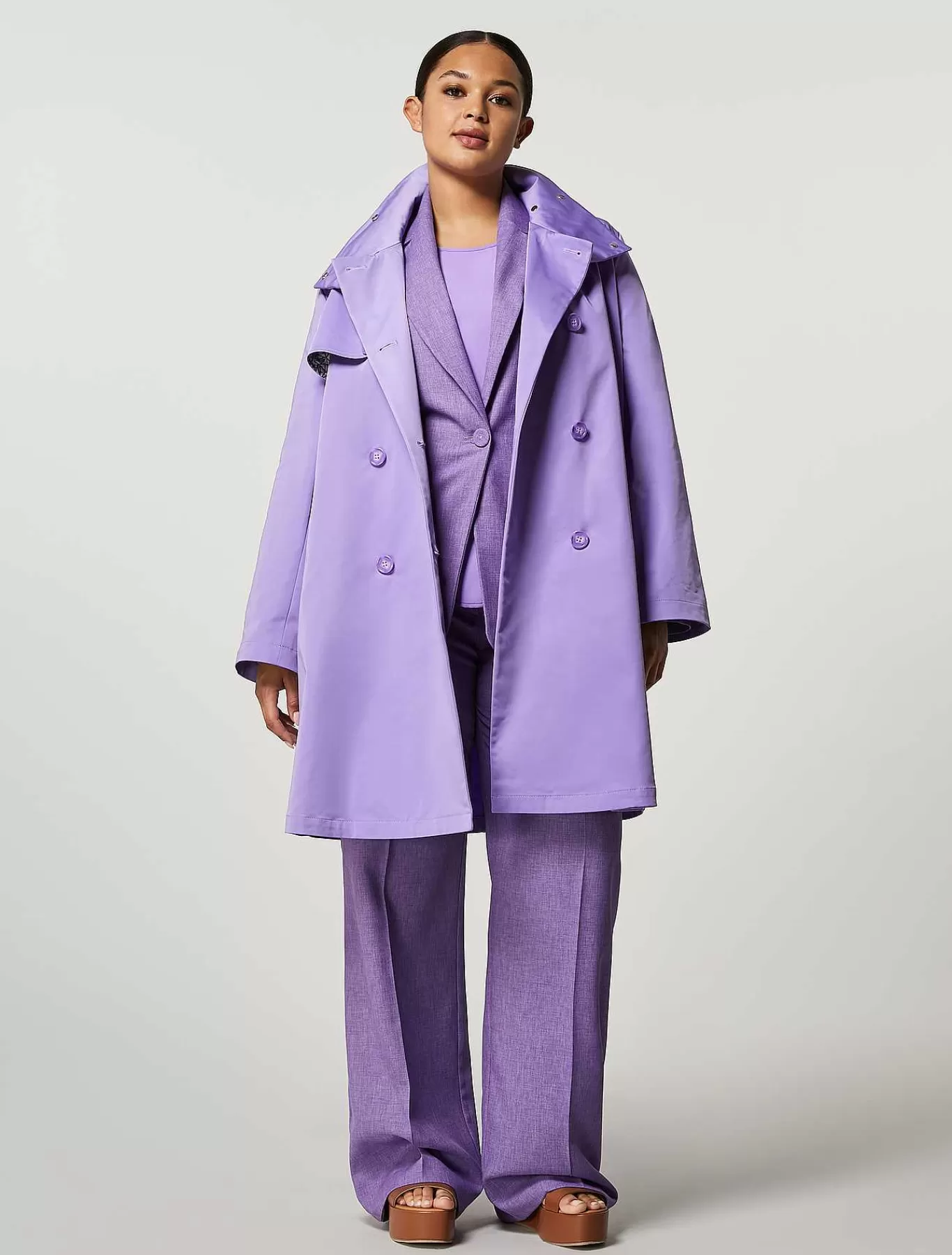 Online Trench-Coat En Gabardine Deperlant Femmes Manteaux Et Trenchs