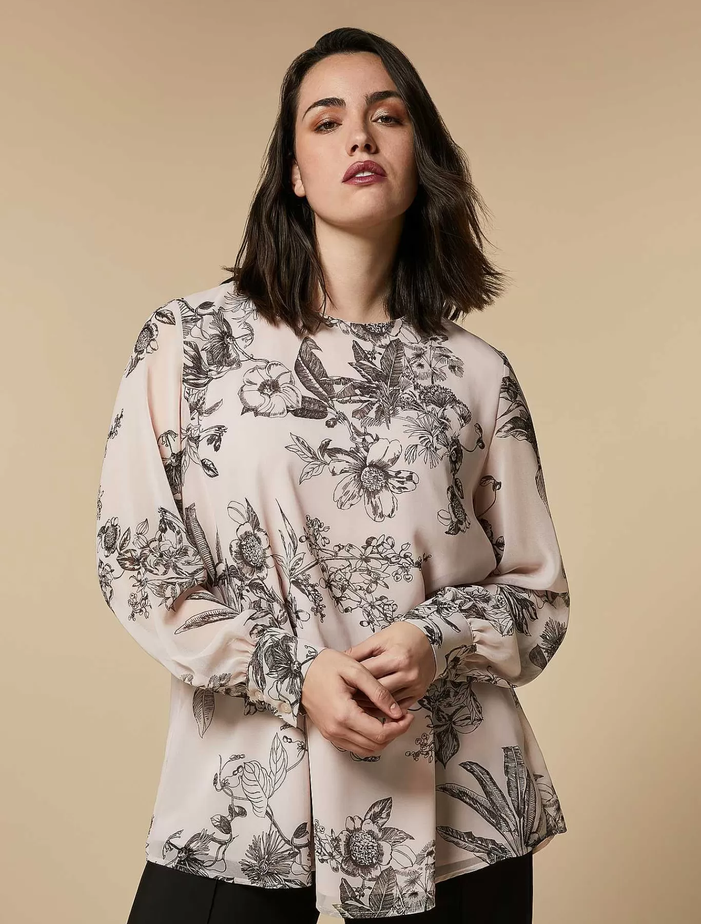 Best Sale Tunique En Georgette Imprimee Femmes Blouses Et Chemises