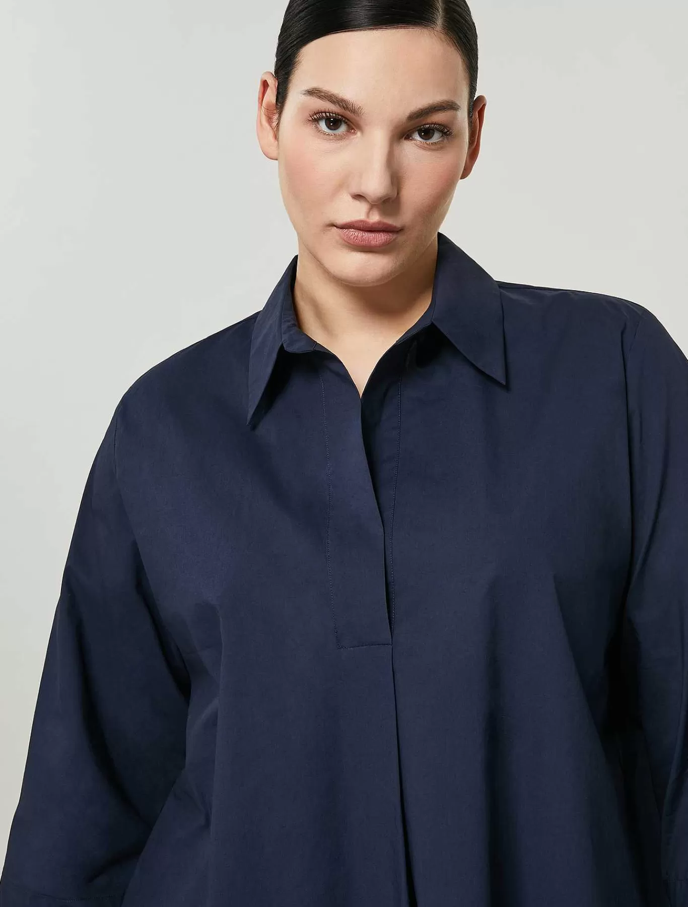 Fashion Tunique En Popeline De Coton Femmes Blouses Et Chemises